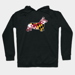 Corgi Silhouette with Maryland Flag Hoodie